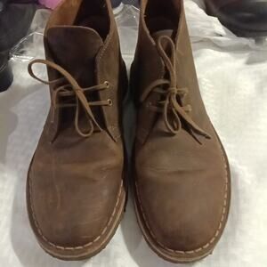 Clarks Desert Chukka Boots In Brown Leather Us 10.5 Mens Lace Up Ankle Boots